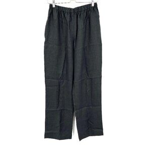 Christopher Calvin high rise waist‎ lagenlook 100% linen black pants boho M